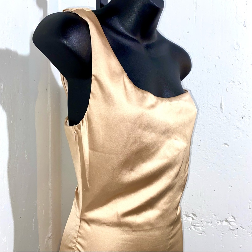 Champange White Fox One Shoulder Dress Size Small - Picture 3 of 7